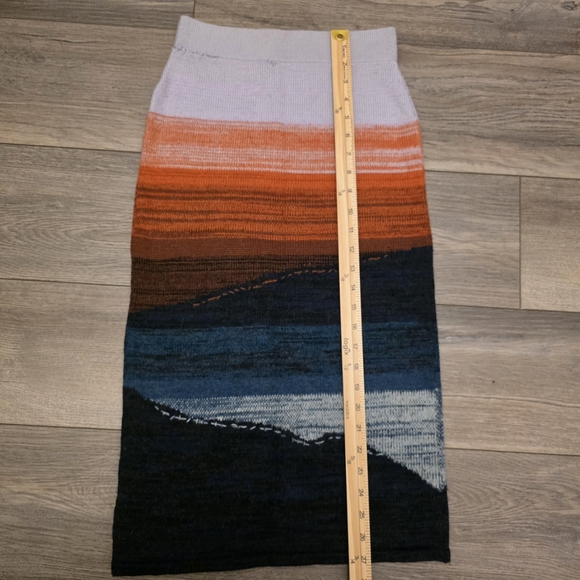 Anthropologie Akemi Kin Wool Blend Scenic Midi Skirt Artsy Grunge - Picture 4 of 6